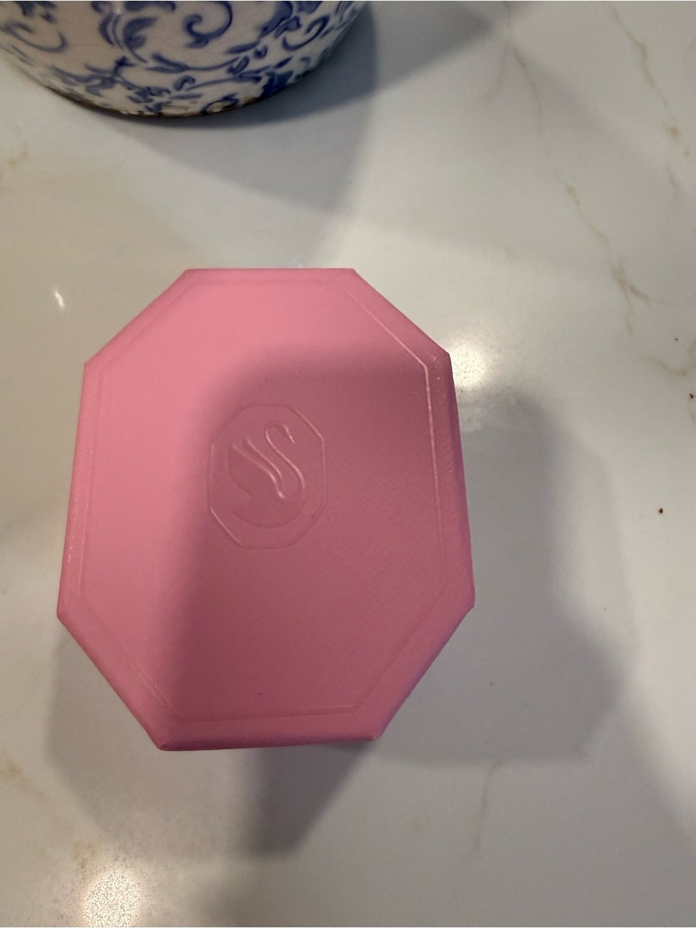 Pink Gemstone Cushion Ring in Pink Setting - Picture 3 of 3